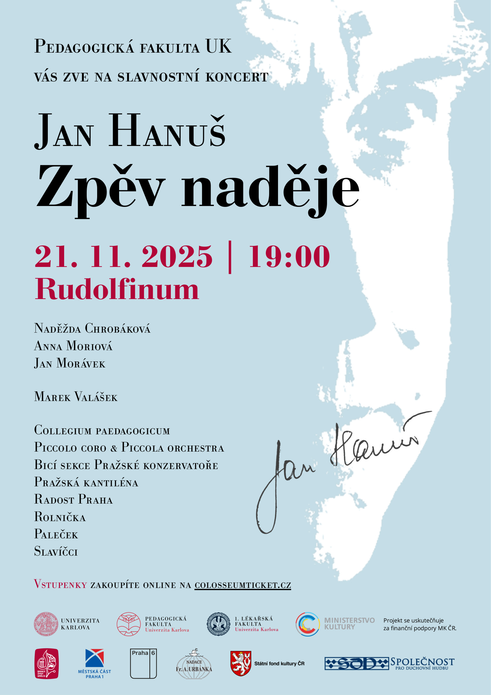 Koncert 21.11.2025 - Zpěv naděje | 19:00 | Rudolfinum